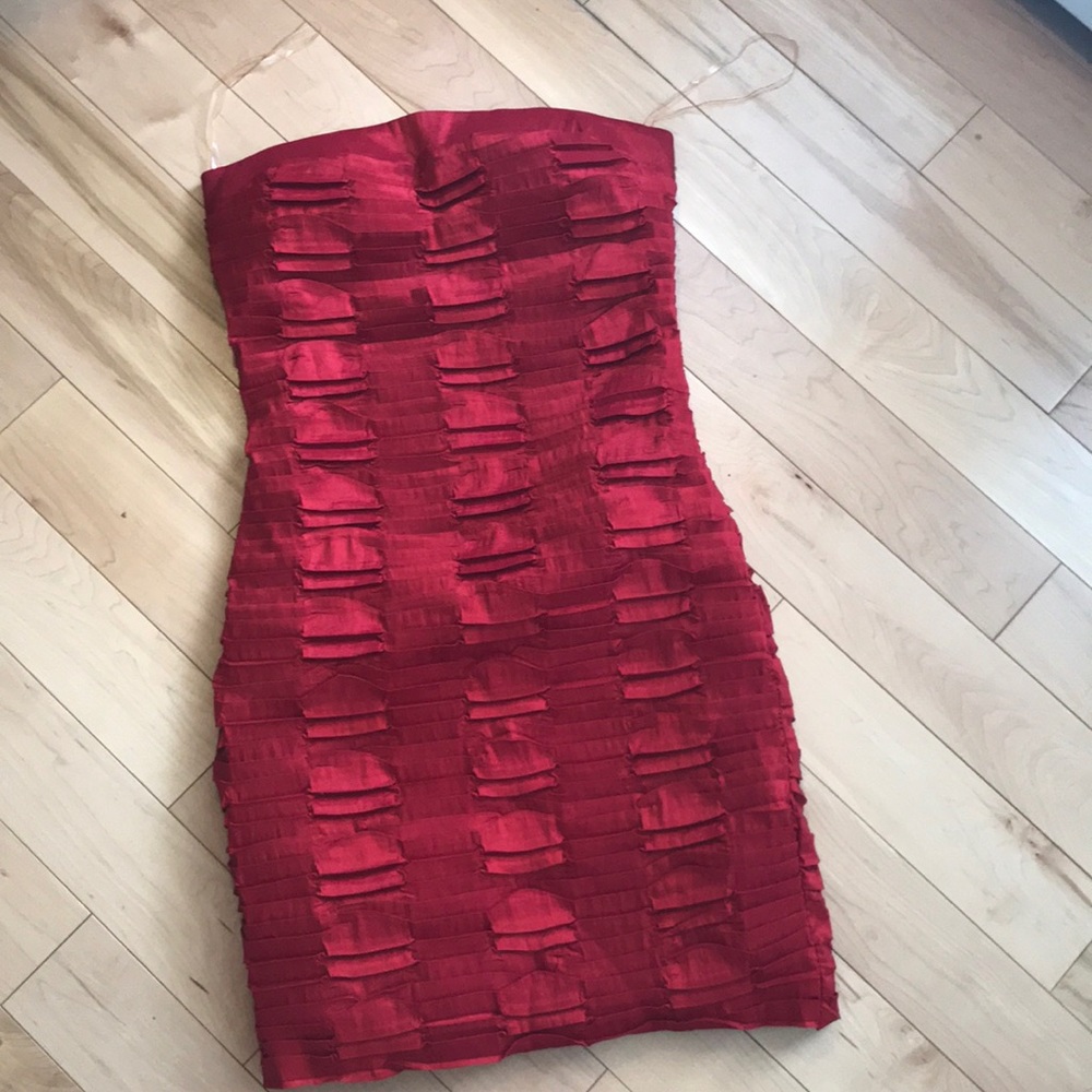 Woman’s red dress